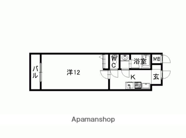 エレガンス秋山II(1K/2階)の間取り写真