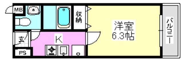 LUDAS 21(1K/2階)の間取り写真