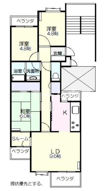 セントラルコーポ船橋8番館(3SLDK/1階)の間取り写真