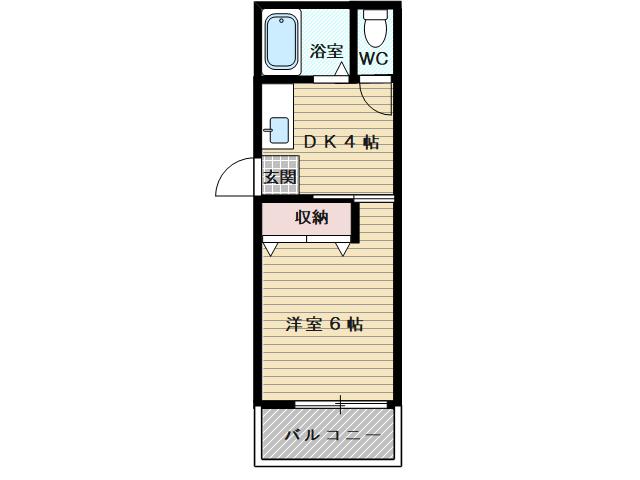 リアライズ上新庄豊新(1DK/1階)の間取り写真