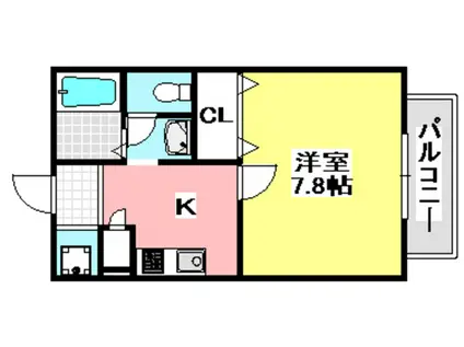 ネオメゾン小山A棟(1K/2階)の間取り写真