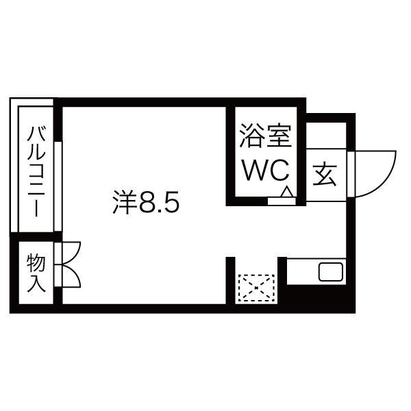 泉町ハイツ(ワンルーム/5階)の間取り写真