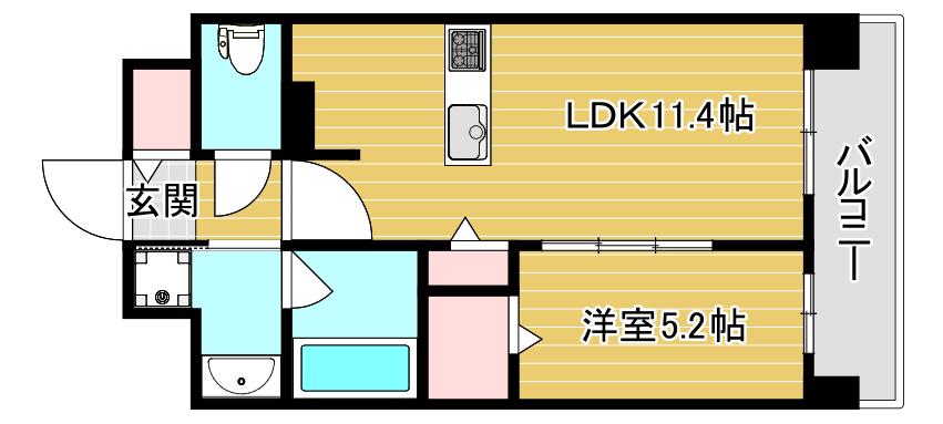 ソレイユ ルヴァン(1LDK/5階)の間取り写真
