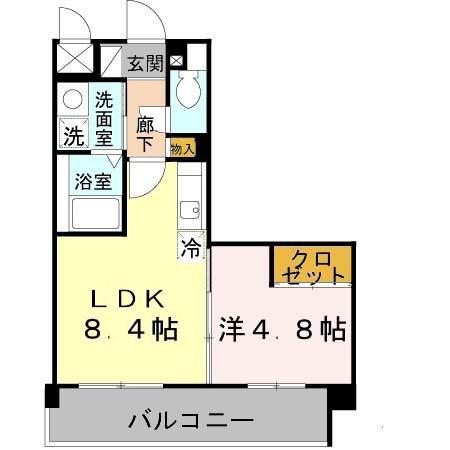 ファミール園田(1LDK/1階)の間取り写真