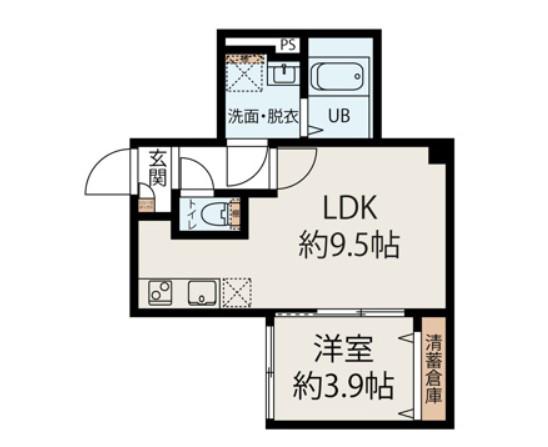 MEGURO EDGE (1LDK/2階)の間取り写真