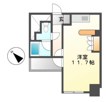 ドゥーエ大須(ワンルーム/3階)の間取り写真