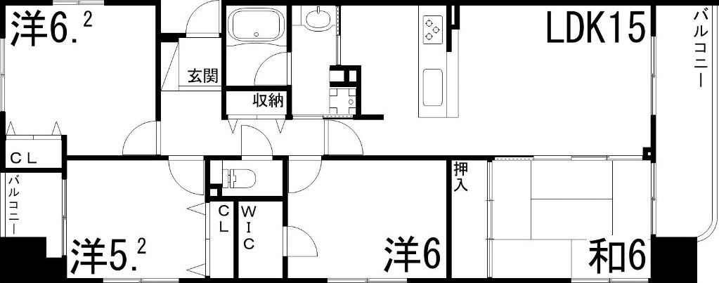 リベール姫路パークアベニュー(4LDK/2階)の間取り写真