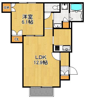 セレーノ大倉山II(1LDK/1階)の間取り写真
