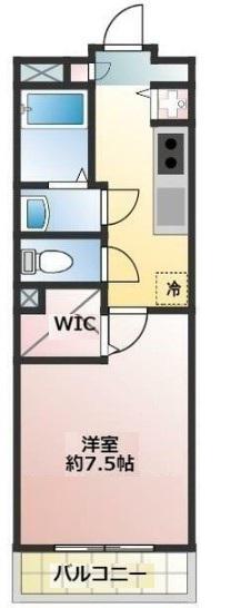 プロスペリタW(1K/2階)の間取り写真