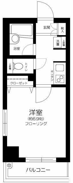 メディウス虎ノ門(1K/2階)の間取り写真
