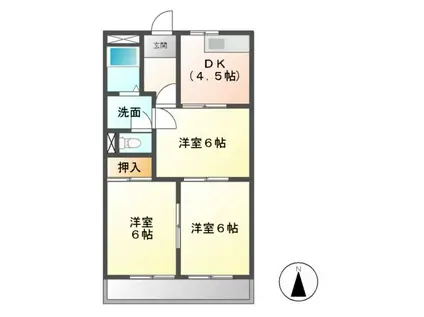 ダイヤマンションA・B棟(3K/1階)の間取り写真