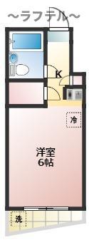 所沢興亜パレス6(ワンルーム/1階)の間取り写真