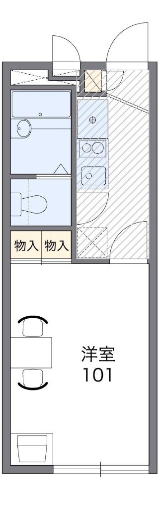 レオパレスGARDEN丘(1K/3階)の間取り写真