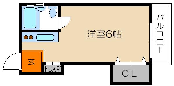 フレール下鴨(ワンルーム/2階)の間取り写真