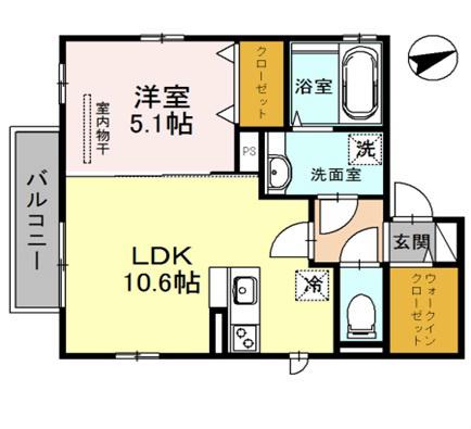 アグーリー(1LDK/1階)の間取り写真