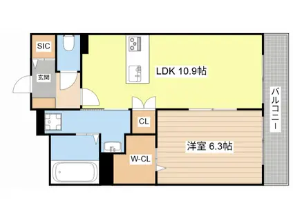 MAISON DE MARINE(1LDK/2階)の間取り写真