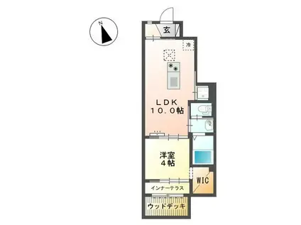 ラシーダ(1LDK/1階)の間取り写真