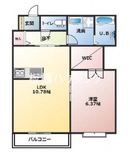 ソレイユ(1LDK/2階)の間取り写真