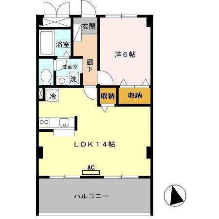 エルロード住吉7号館(1LDK/4階)の間取り写真