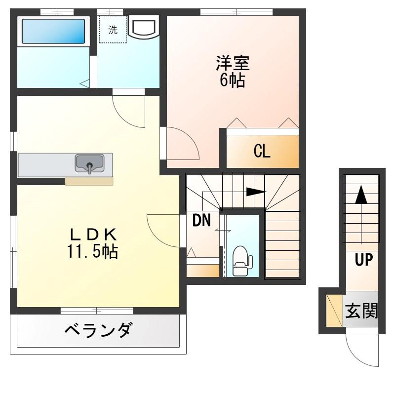 RESIDENCE ALTA III(1LDK/2階)の間取り写真