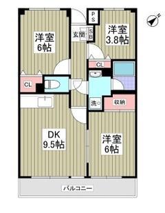 グランパレス小熊(3LDK/2階)の間取り写真