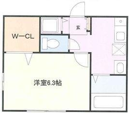 シャルム(1K/1階)の間取り写真