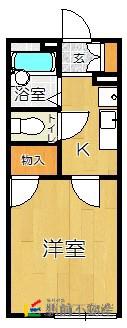 レオパレスシャトレ香椎(1K/1階)の間取り写真
