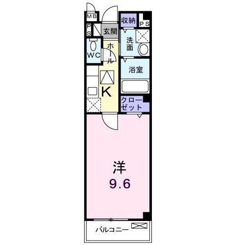 セイバリースクエアA棟(1K/1階)の間取り写真