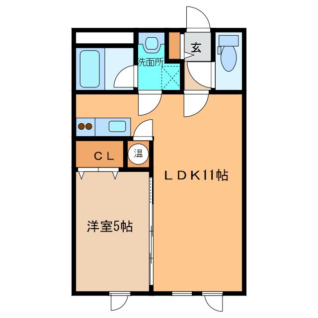 リリス418(1LDK/2階)の間取り写真