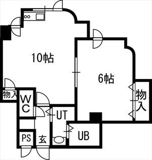 メゾン北辰(1LDK/4階)の間取り写真