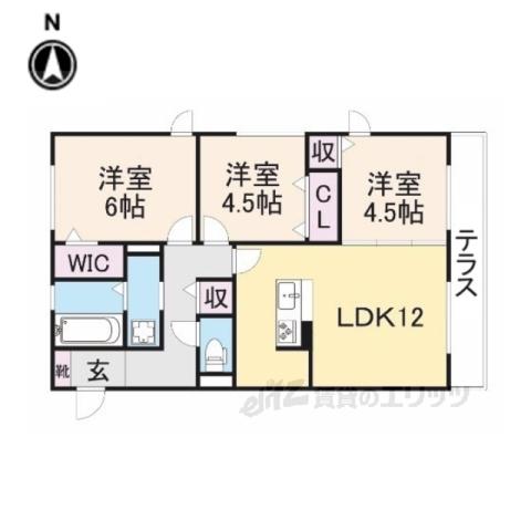 アンソレイユ山の辺(3LDK/1階)の間取り写真
