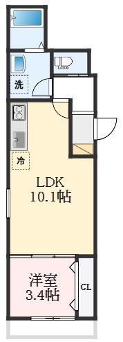 FSTYLE浜寺石津町西3号館(1LDK/2階)の間取り写真