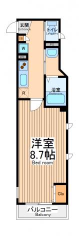 グランドソレイユ(1K/1階)の間取り写真