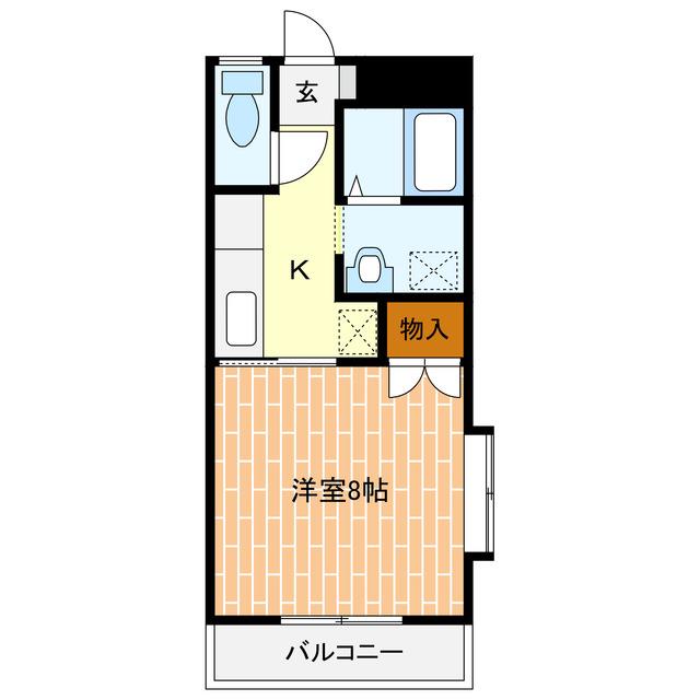 イエロー5(1K/2階)の間取り写真