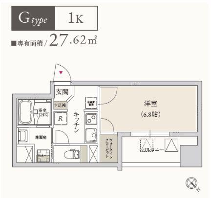 プライマル月島(1K/10階)の間取り写真