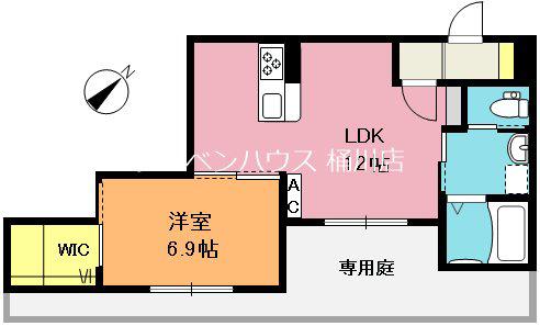 SHMレトワール(1LDK/1階)の間取り写真