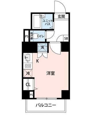 マイナビステイミライエ信濃町駅前(1K/4階)の間取り写真