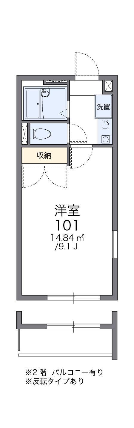 レオパレスGRAND(1K/2階)の間取り写真