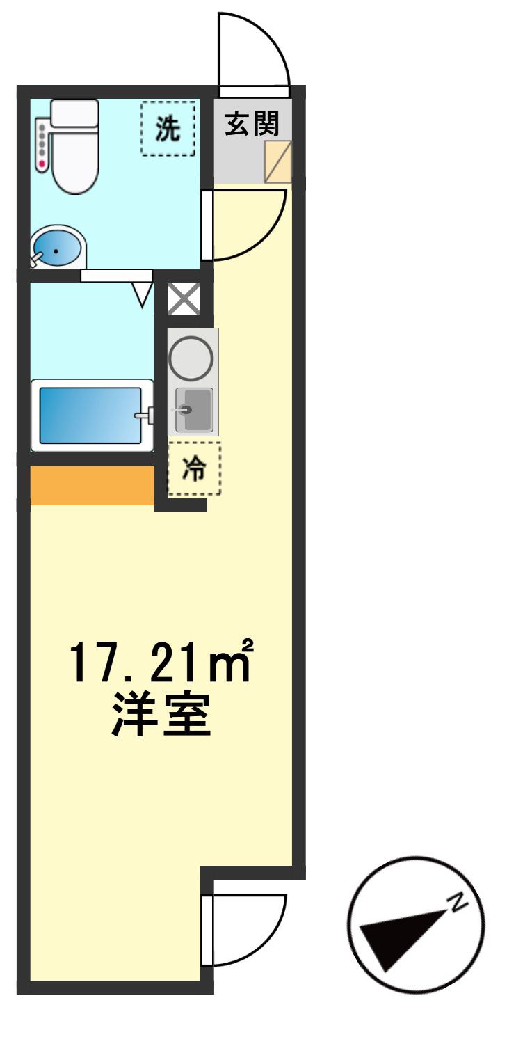 フィオーネ柴又(ワンルーム/1階)の間取り写真