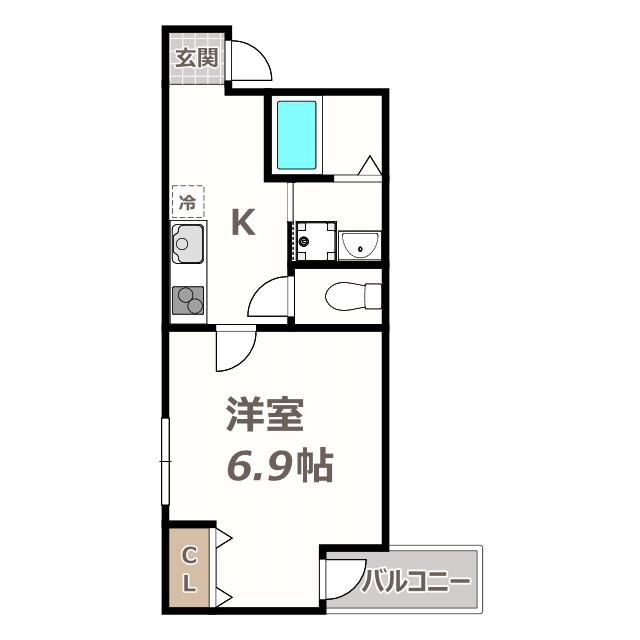 フジパレス今川駅東III番館(1K/3階)の間取り写真