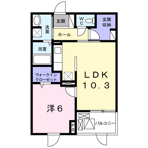 アレグリア 3番館(1LDK/1階)の間取り写真