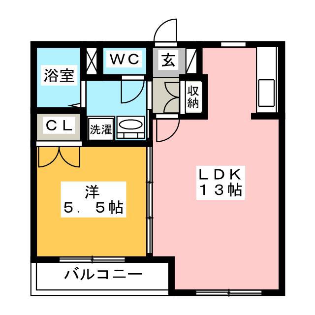 アクアリオ(1LDK/2階)の間取り写真