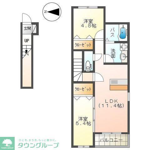 ドリームス カドミ(2LDK/2階)の間取り写真
