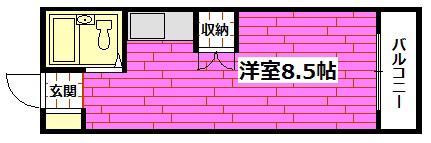 アルティメイトBUILDG.海田町(ワンルーム/1階)の間取り写真
