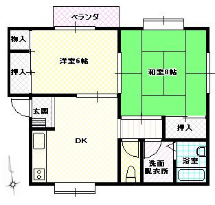 オレンジクラブ(2DK/1階)の間取り写真