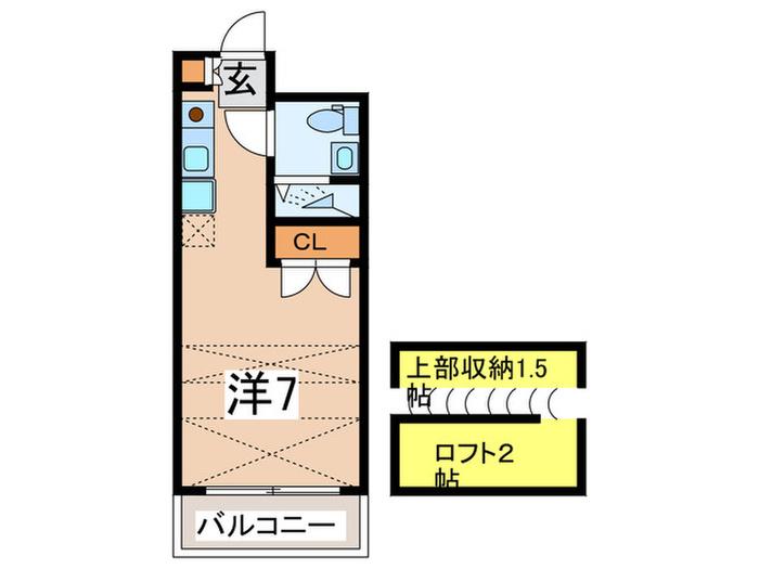 リバーハイツ天王町(ワンルーム/1階)の間取り写真