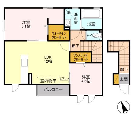 ハーモニアス(2LDK/2階)の間取り写真