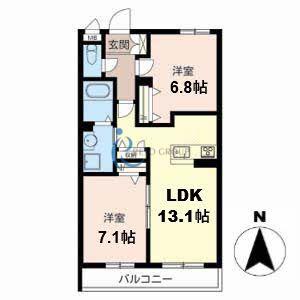 ＪＲおおさか東線 衣摺加美北駅 徒歩13分 3階建 築13年(2LDK/3階)の間取り写真