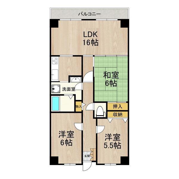 PHOENIX COURT 交野II(3LDK/1階)の間取り写真