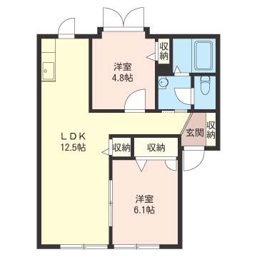 ガーデンハウスK(2LDK/1階)の間取り写真
